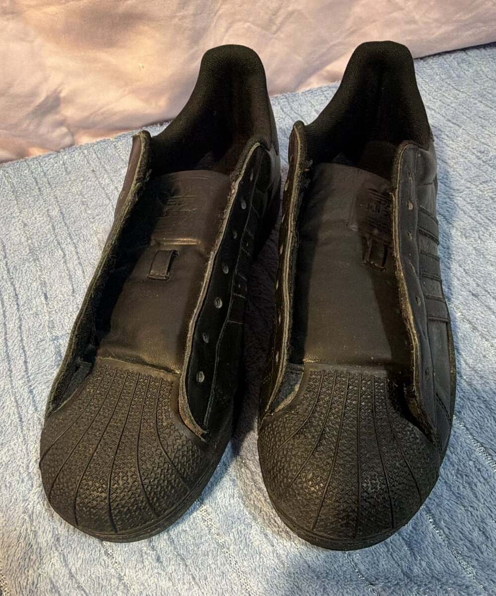 Adidas x Avavav Superstar Triple Black Leather Sneakers
Size 10.5